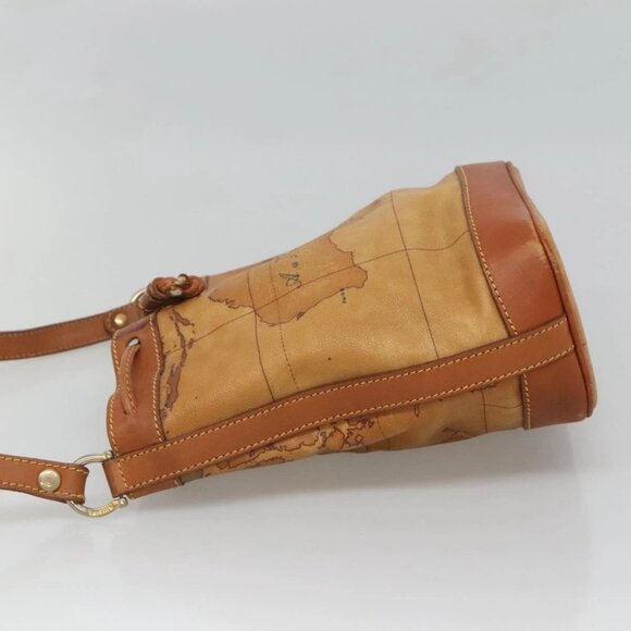 PRIMA CLASSE Shoulder Bag Leather PVC Beige Gold Auth am8596 - Picture 6 of 16